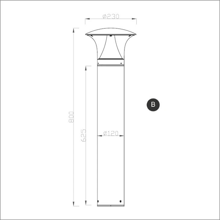 High Quality Aluminum Lawn Landscape Led Bollard Light For Garden Street Lighting