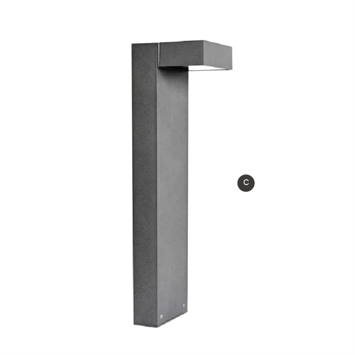 Ferningur svartur Bollard ljós
