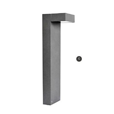 Ferningur svartur Bollard ljós